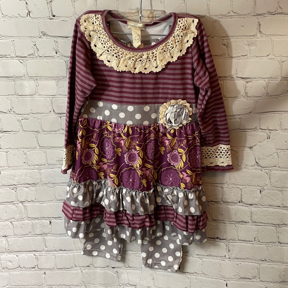 Honeydew 2 piece crochet ruffle outfit